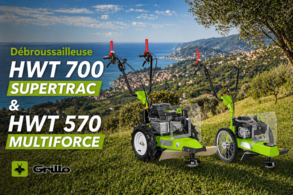 Coupes en pente ou sur terrain plat ? Choisissez la promo sur les débroussailleuses Grillo !